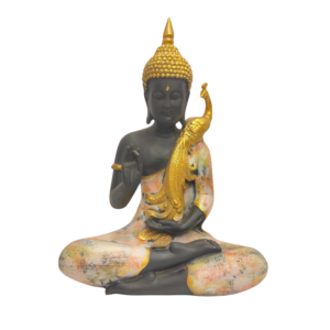 Lord Buddha with Gold Peacock