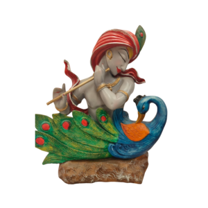 Lord Krishna with Peacock Statue