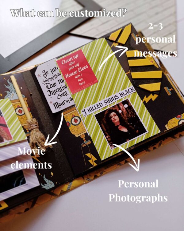 Hogwarts Theme Harry potter Scrapbook Personalised with Photos - Image 3