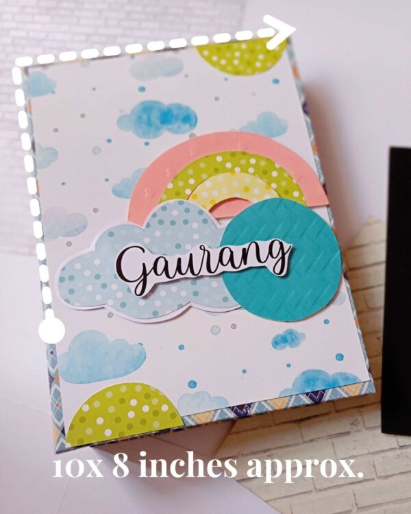 Baby Boy Scrapbook in Brown and Blue | Baby Album Personalised with Photos - Image 3