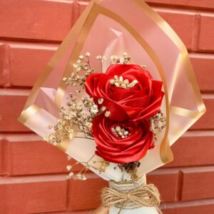 Crimson Elegance Bouquet - Handmade bouquet-ROSE