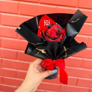 Midnight Scarlet Bloom - Handmade bouquet-ROSE
