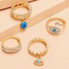 Set of 4 Evil Eye Rings