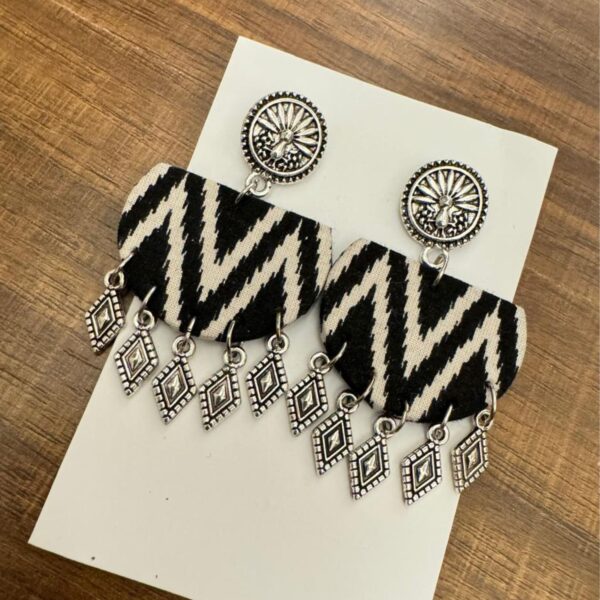 Handcrafted fabric earrings Design C - 1 set