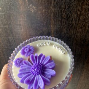 Lavender bloom candles with the customized candle