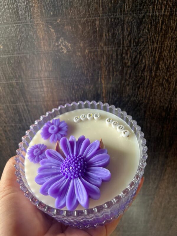 Lavender bloom candles with the customized candle