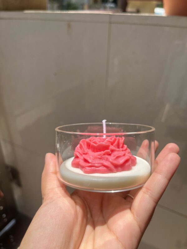 Rose  glass shot candle